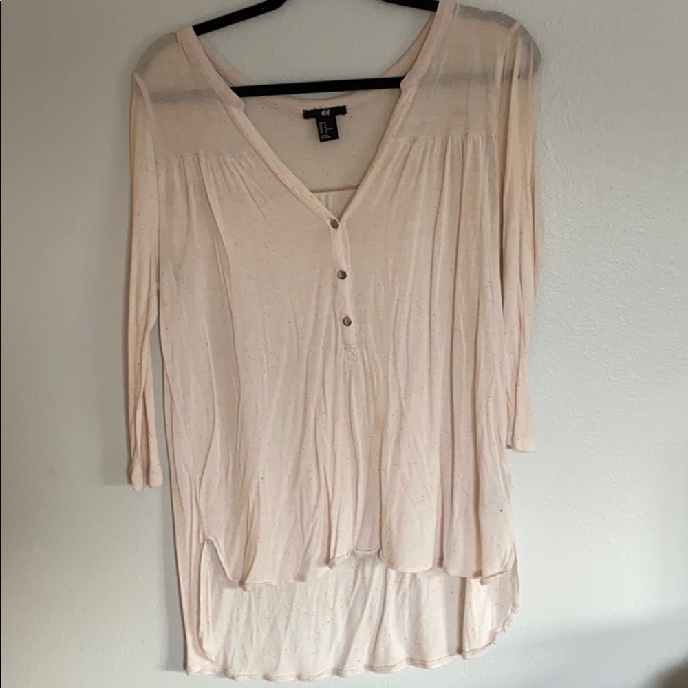 Pink speckled 3/4 sleeve shirt